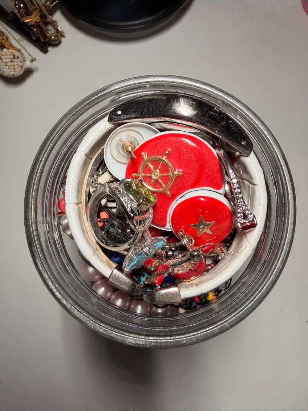 Medium/ Large Colorful Jewelry Jar